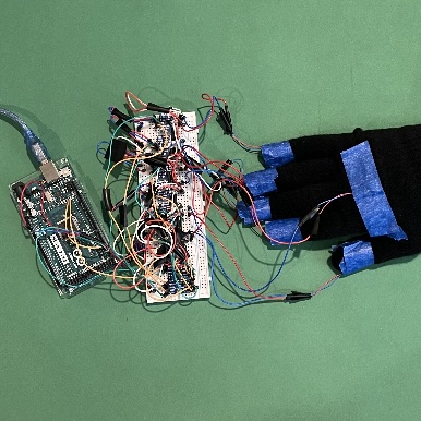 HACI haptic-audio glove prototype